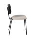 SILLA NEGRO-BLANCO TEJIDO-METAL SALÓN 48 X 55 X 82,50 CM
