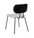 SILLA NEGRO-BLANCO TEJIDO-METAL SALÓN 48 X 55 X 82,50 CM