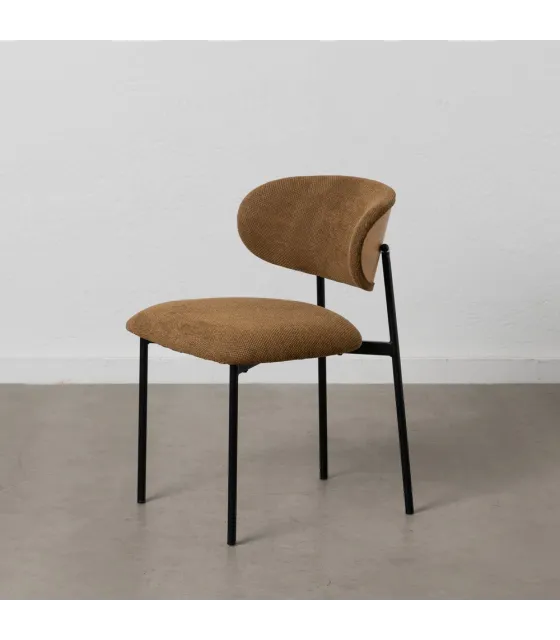 SILLA MARRÓN TEJIDO-METAL SALÓN 50 X 54 X 73,50 CM