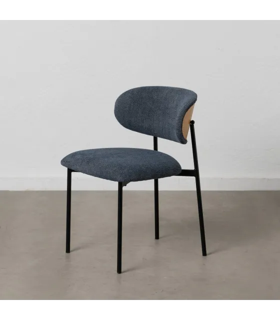 SILLA AZUL TEJIDO-METAL SALÓN 50 X 54 X 73,50 CM