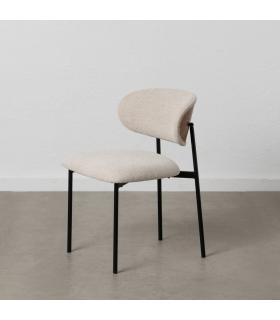 SILLA CREMA TEJIDO-METAL SALÓN 50 X 54 X 73,50 CM