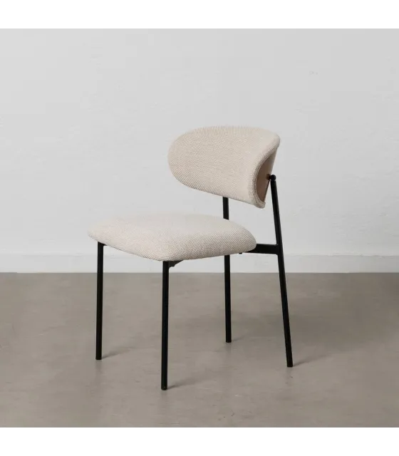 SILLA CREMA TEJIDO-METAL SALÓN 50 X 54 X 73,50 CM