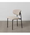 SILLA NEGRO-BLANCO TEJIDO-METAL SALÓN 50 X 54 X 73,50 CM