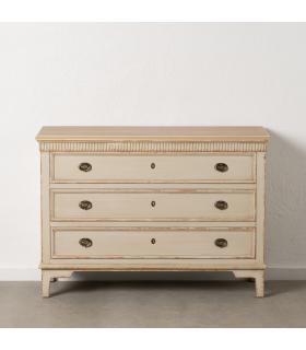 CÓMODA NATURAL-CREMA MADERA 119,50 X 44,50 X 84 CM