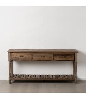 CONSOLA MARRÓN MADERA 184,50 X 50 X 86,80 CM