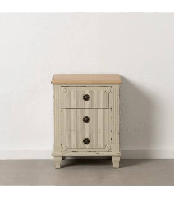 MESITA CREMA MADERA 48 X 36 X 61 CM
