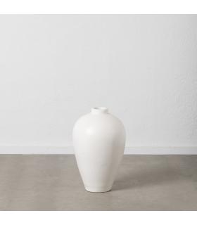 JARRÓN BLANCO TERRACOTA DECORACIÓN 38 X 38 X 60 CM