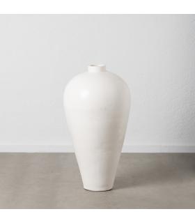 JARRÓN BLANCO TERRACOTA DECORACIÓN 51 X 51 X 100 CM