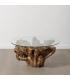 MESA CENTRO NATURAL MADERA / CRISTAL 90 X 90 X 45 CM