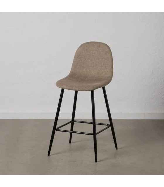 TABURETE TAUPE TEJIDO-METAL SALÓN 46 X 48 X 96 CM