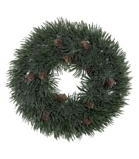 CORONA VERDE PVC DECORACIÓN 28 X 28 CM