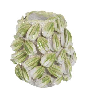 JARRÓN VERDE-BLANCO CERÁMICA DECORACIÓN 32 X 31,50 X 36,50 C