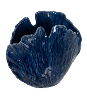 JARRÓN AZUL CERÁMICA DECORACIÓN 20 X 12 X 17,50 CM