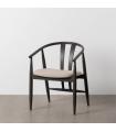 Black fabric-wood living room chair 56.5 x 57 x 76 cm