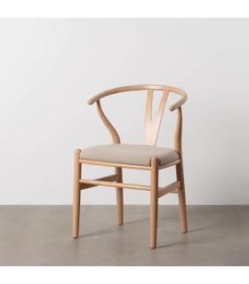 SILLA NATURAL TEJIDO-MADERA SALÓN 53 X 55 X 80 CM