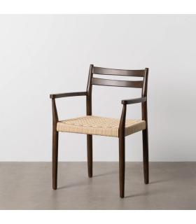 SILLA MARRÓN MADERA / FIBRA SALÓN 58 X 49 X 78,50 CM