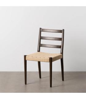 SILLA MARRÓN MADERA / FIBRA SALÓN 44 X 50 X 80 CM