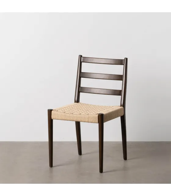 SILLA MARRÓN MADERA / FIBRA SALÓN 44 X 50 X 80 CM