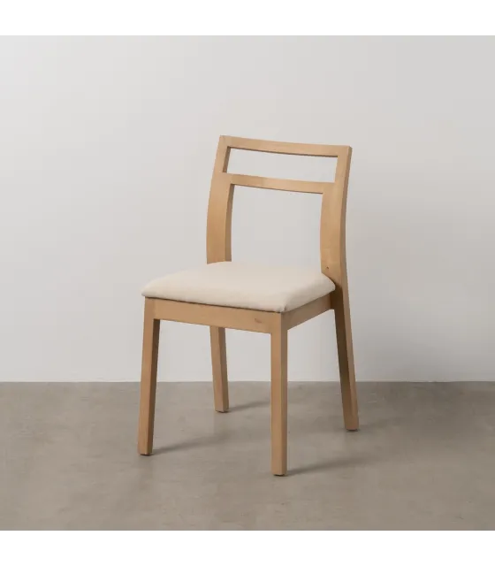 SILLA NATURAL-BEIGE TEJIDO-MADERA 41 X 50 X 81 CM