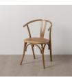 Brown wood-rattan chair 55 x 50 x 81 cm