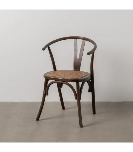 SILLA CHOCOLATE MADERA-RATÁN 55 X 50 X 81 CM