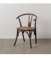 Chocolate wood-rattan chair 55 x 50 x 81 cm
