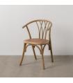 SILLA MARRÓN MADERA-RATÁN 55 X 50 X 81 CM