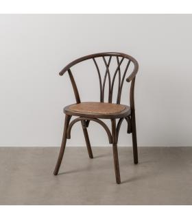 SILLA CHOCOLATE MADERA-RATÁN 55 X 50 X 81 CM