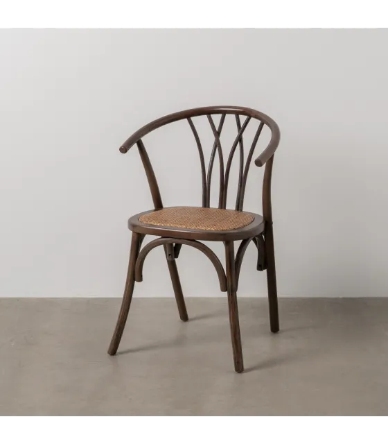 SILLA CHOCOLATE MADERA-RATÁN 55 X 50 X 81 CM