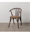 Chocolate wood-rattan chair 55 x 50 x 81 cm
