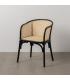 SILLA NEGRO-NATURAL MADERA-RATÁN 56 X 58 X 77 CM