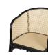 SILLA NEGRO-NATURAL MADERA-RATÁN 56 X 58 X 77 CM