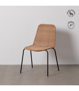 SILLA NATURAL PE-ACERO SALÓN 52 X 57 X 82 CM