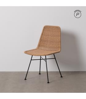 SILLA NATURAL PE-ACERO SALÓN 47 X 59 X 84 CM