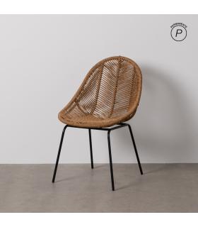 SILLA NATURAL PE-ACERO SALÓN 53,50 X 61 X 85 CM