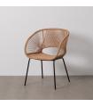 SILLA NATURAL PE-ACERO SALÓN 57 X 58 X 81 CM
