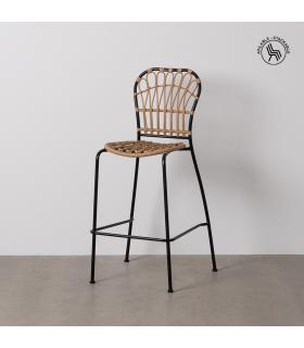 TABURETE NATURAL-NEGRO PE-ACERO SALÓN 60 X 61 X 117 CM