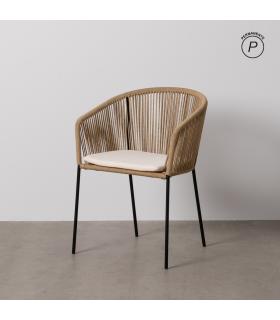 SILLA NATURAL PE-ACERO SALÓN 55 X 54 X 79 CM