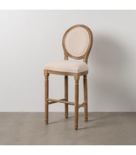 TABURETE NATURAL-BLANCO TEJIDO-MADERA 45 X 55 X 116 CM