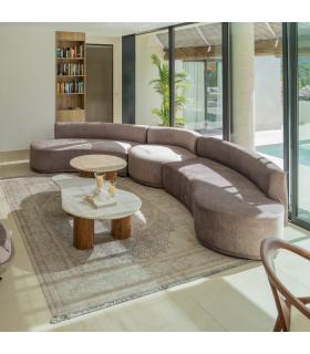 SOFÁ 3 PIEZAS GRIS TEJIDO SALÓN 405 X 112 X 70 CM