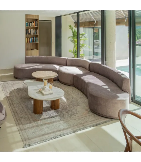 SOFÁ 3 PIEZAS GRIS TEJIDO SALÓN 405 X 112 X 70 CM