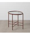 MESITA TEJA METAL-CRISTAL 55 X 47 X 54 CM