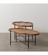 S/2 MESA CENTRO NATURAL MADERA / CRISTAL 89 X 50 X 40 CM