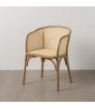 SILLA NATURAL MADERA-RATÁN 56 X 58 X 77 CM