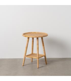 MESA AUXILIAR NATURAL RATÁN SALÓN 45 X 45 X 56,50 CM