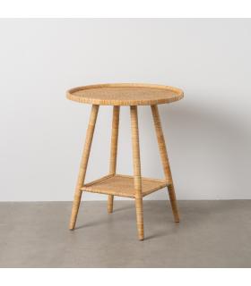 MESA AUXILIAR NATURAL RATÁN SALÓN 60 X 60 X 71 CM