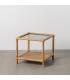 MESA AUXILIAR NATURAL RATÁN / CRISTAL 50 X 50 X 45 CM