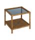 MESA AUXILIAR NATURAL RATÁN / CRISTAL 50 X 50 X 45 CM