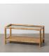 MESA CENTRO NATURAL RATÁN / CRISTAL 90 X 40 X 42 CM