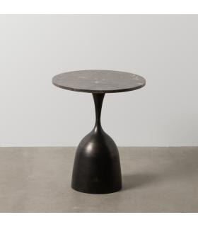 MESITA NEGRO METAL-MÁRMOL 50 X 50 X 58 CM